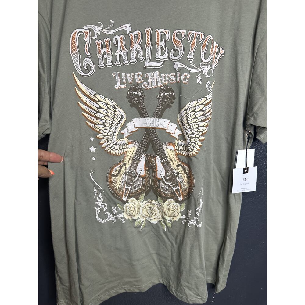 Originality Charlestone Live Music Short Sleeve T-Shirt womens Size Medium NWT - Picture 5 of 8